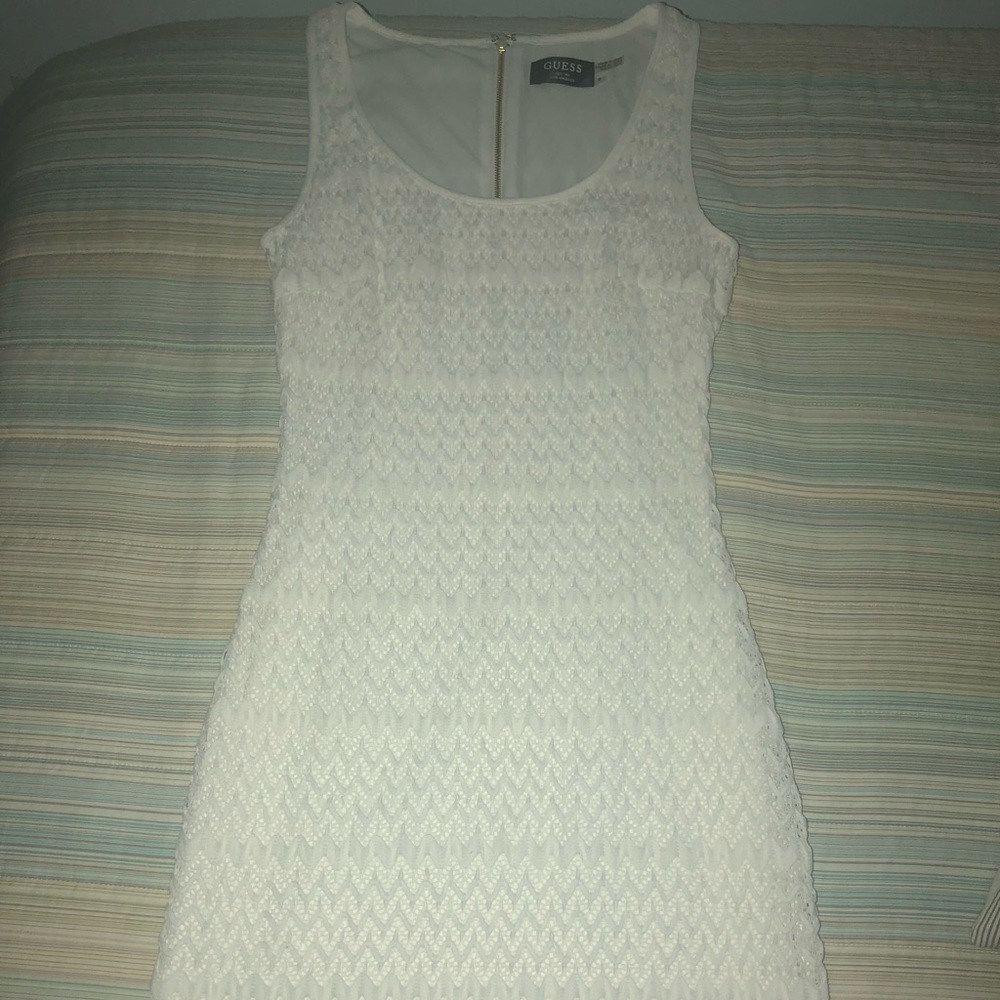 Guess white chiffon lace dress.